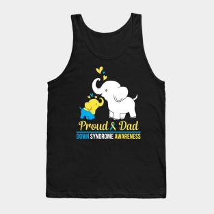 Elephants Dancing Together Proud Dad Down Syndrome Awareness Tank Top